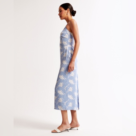 Abercrombie Blue Floral Scoopneck Slip Midi Dress XL Tall - Picture 4 of 5